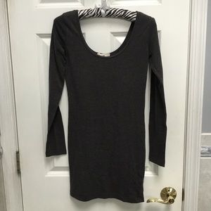 Gray bodycon long sleeve dress